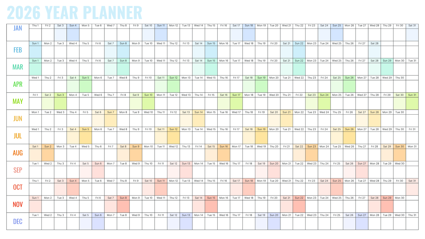 2026 Year Planner