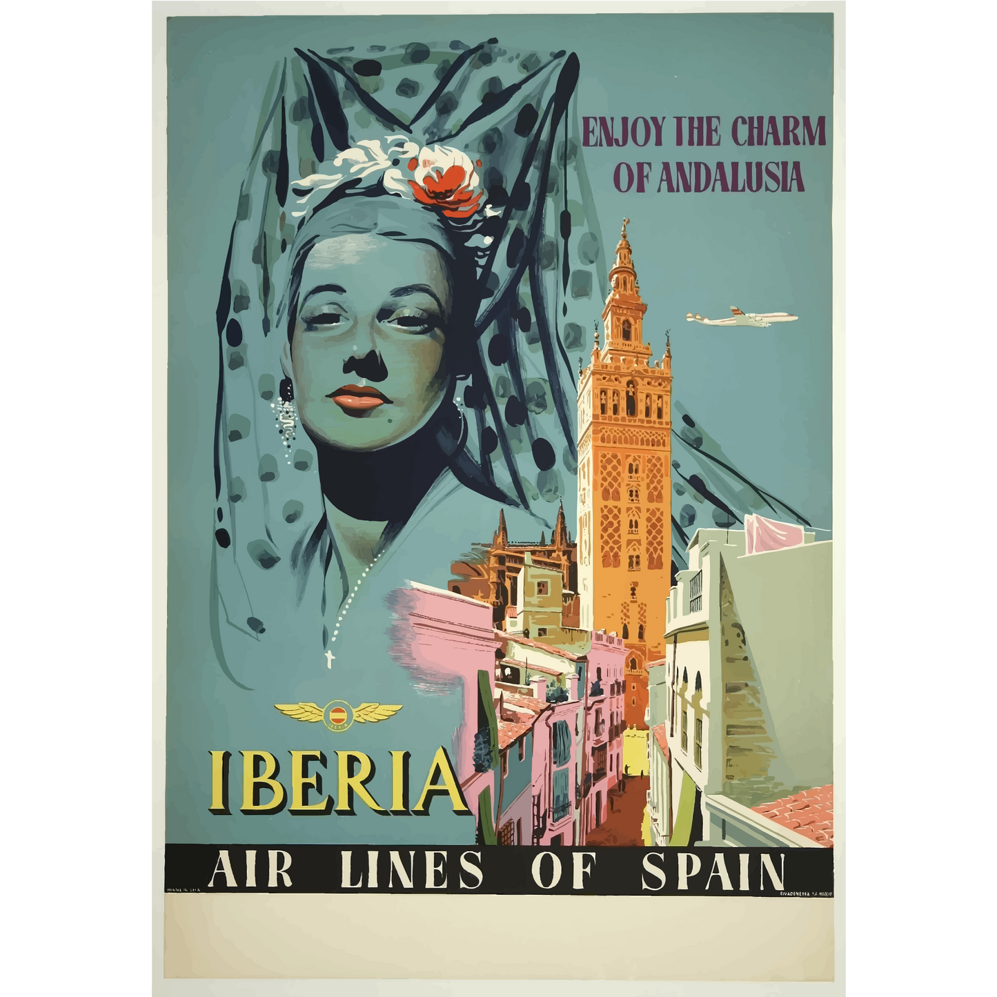Vintage Travel Poster Andalusia Spain