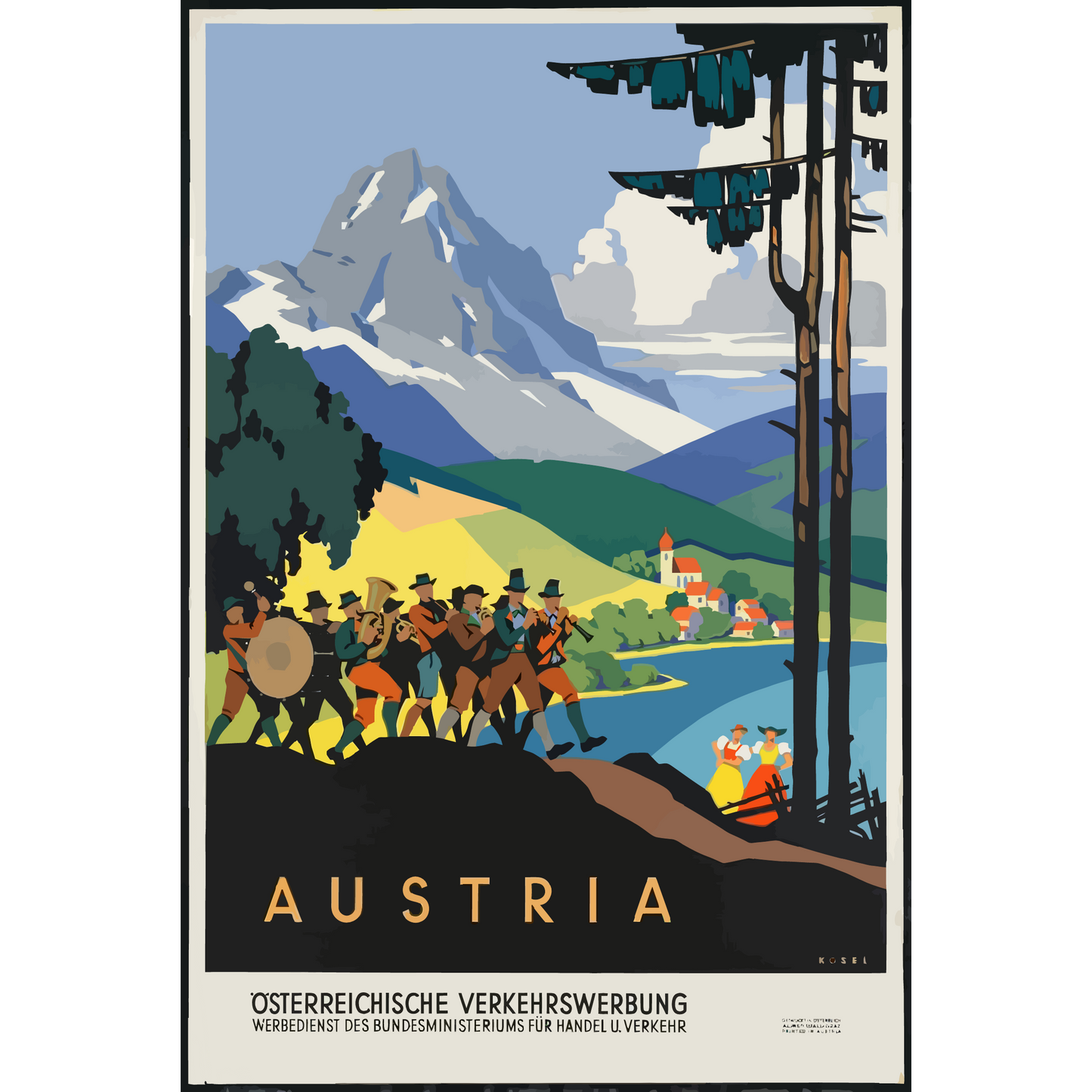 Vintage Travel Poster Austria