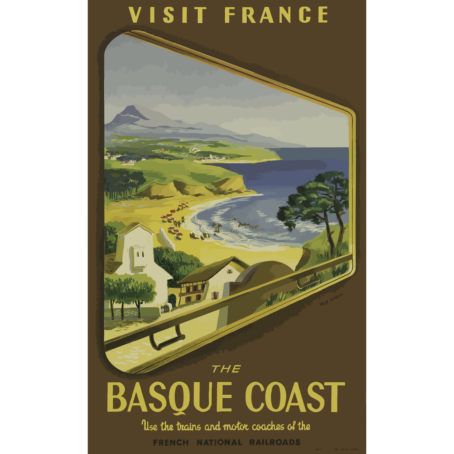 Vintage Travel Poster Basque Coast France