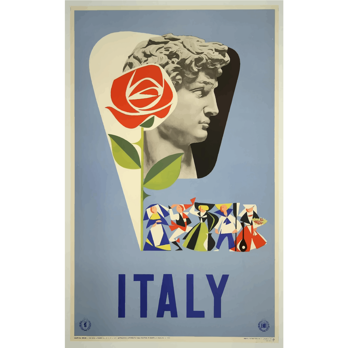 Vintage Travel Poster Italy V2