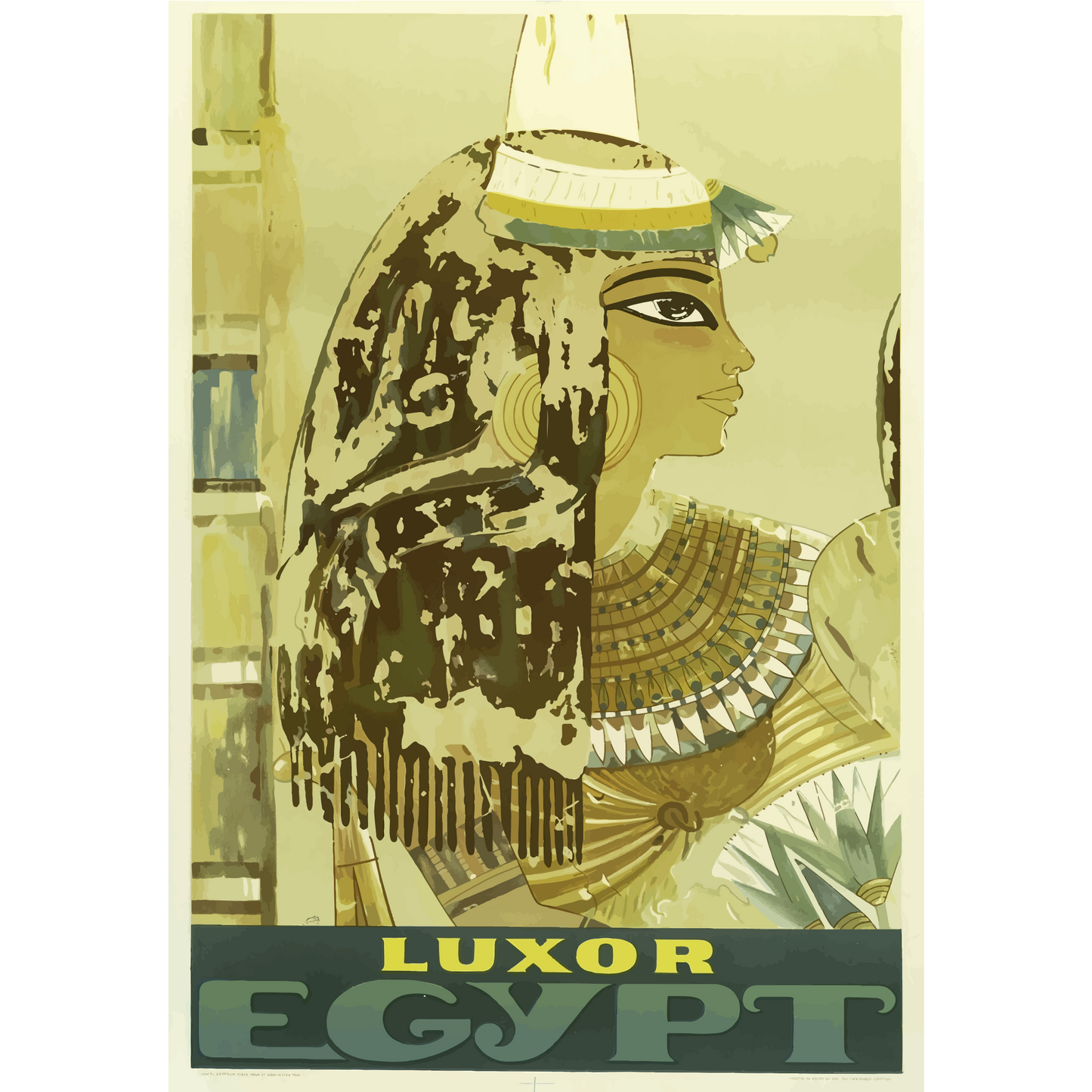 Vintage Travel Poster Luxor Egypt