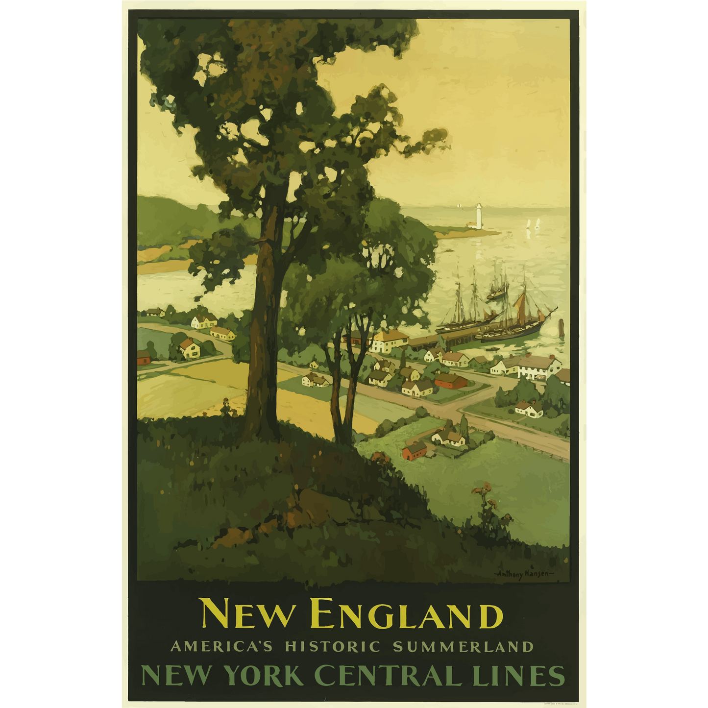 Vintage Travel Poster New England USA