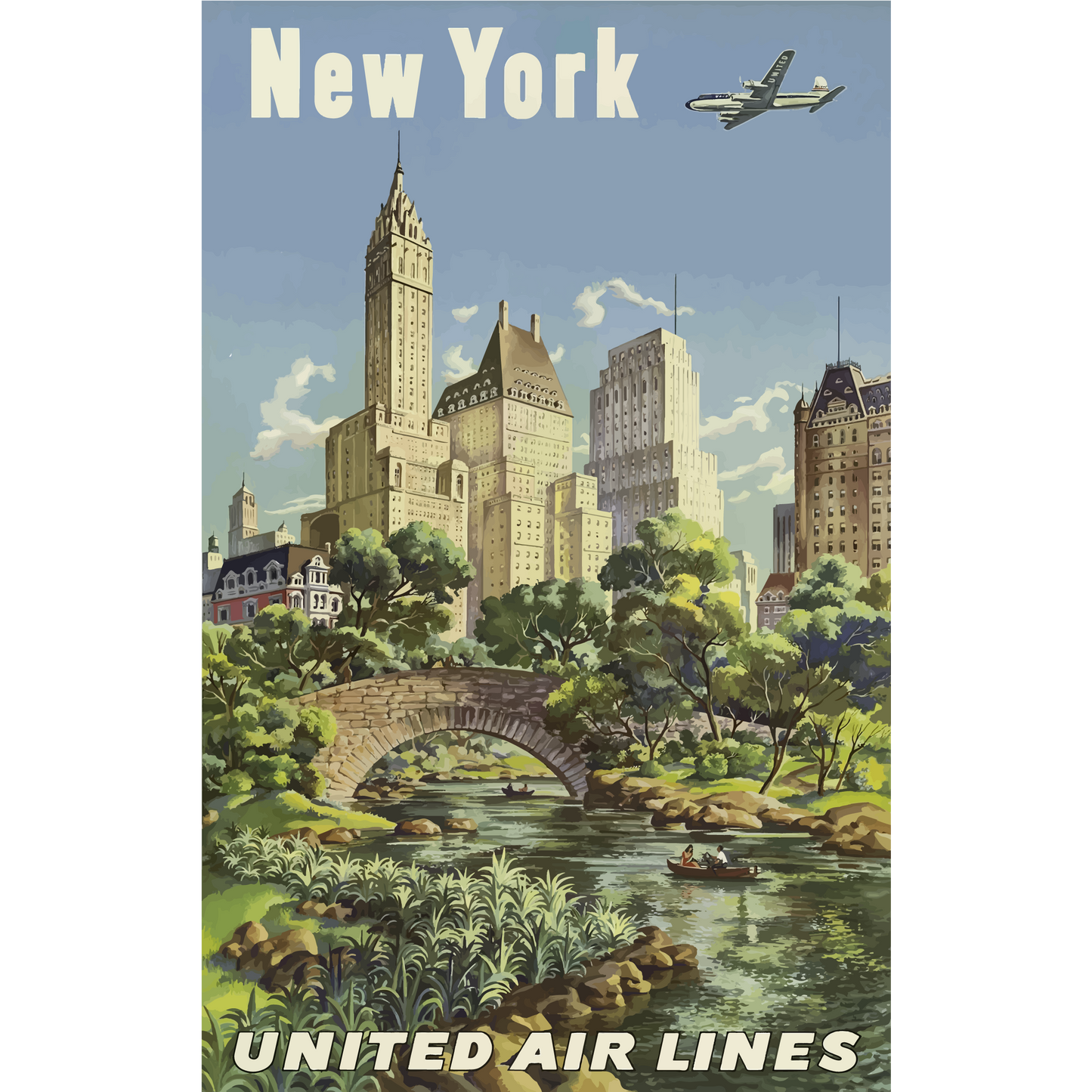 Vintage Travel Poster New York V2