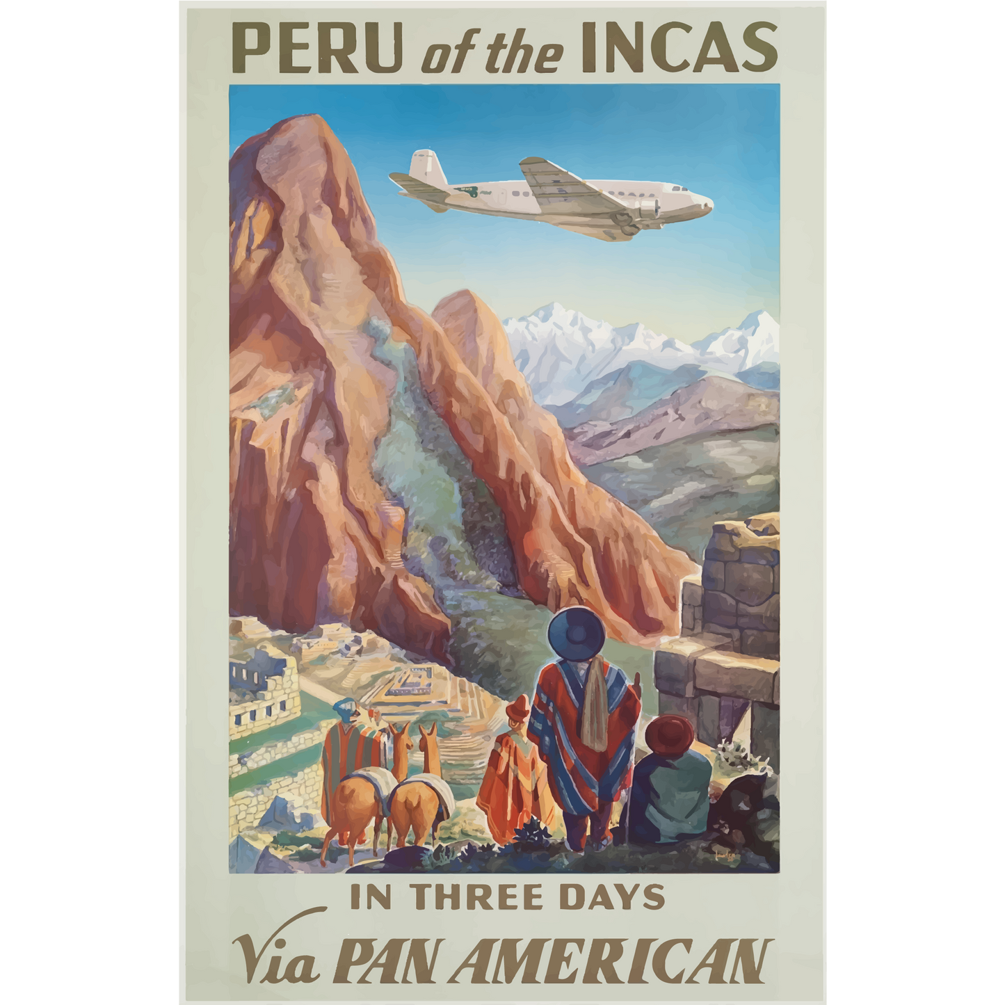 Vintage Travel Poster Peru