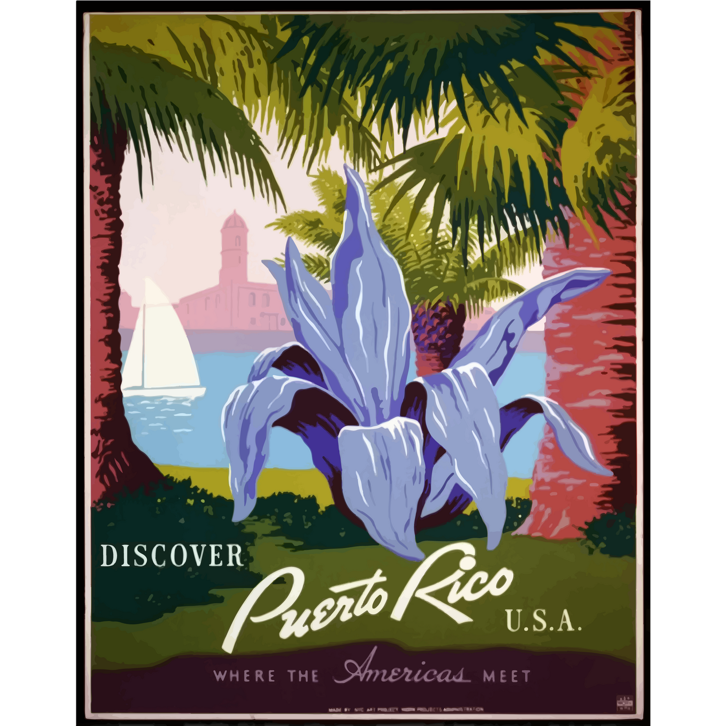 Vintage Travel Poster Puerto Rico