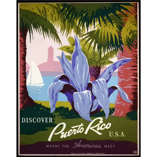 Vintage Travel Poster Puerto Rico