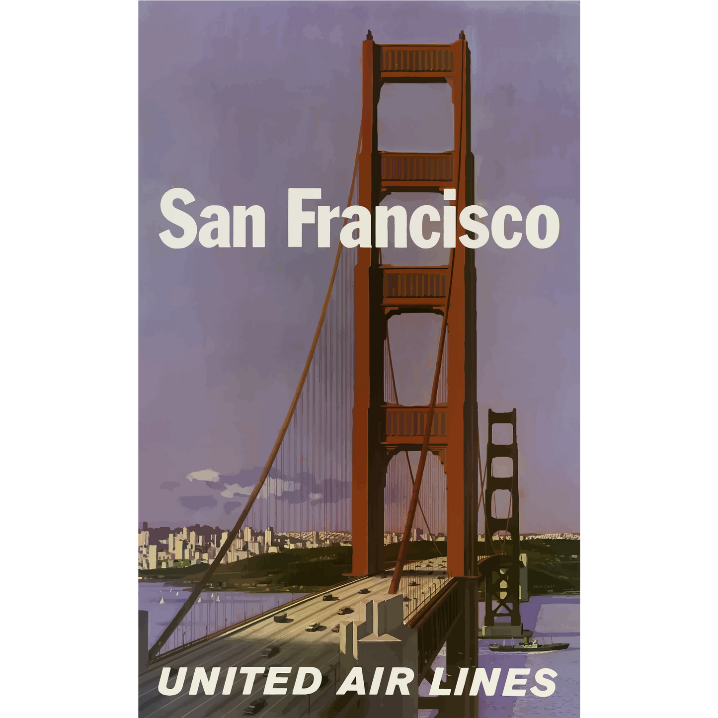 Vintage Travel Poster San Francisco V2