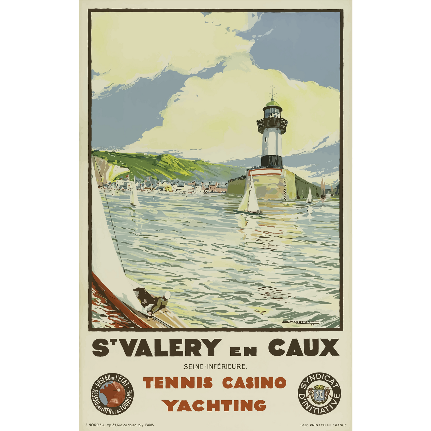 Vintage Travel Poster St Valery En Caux France