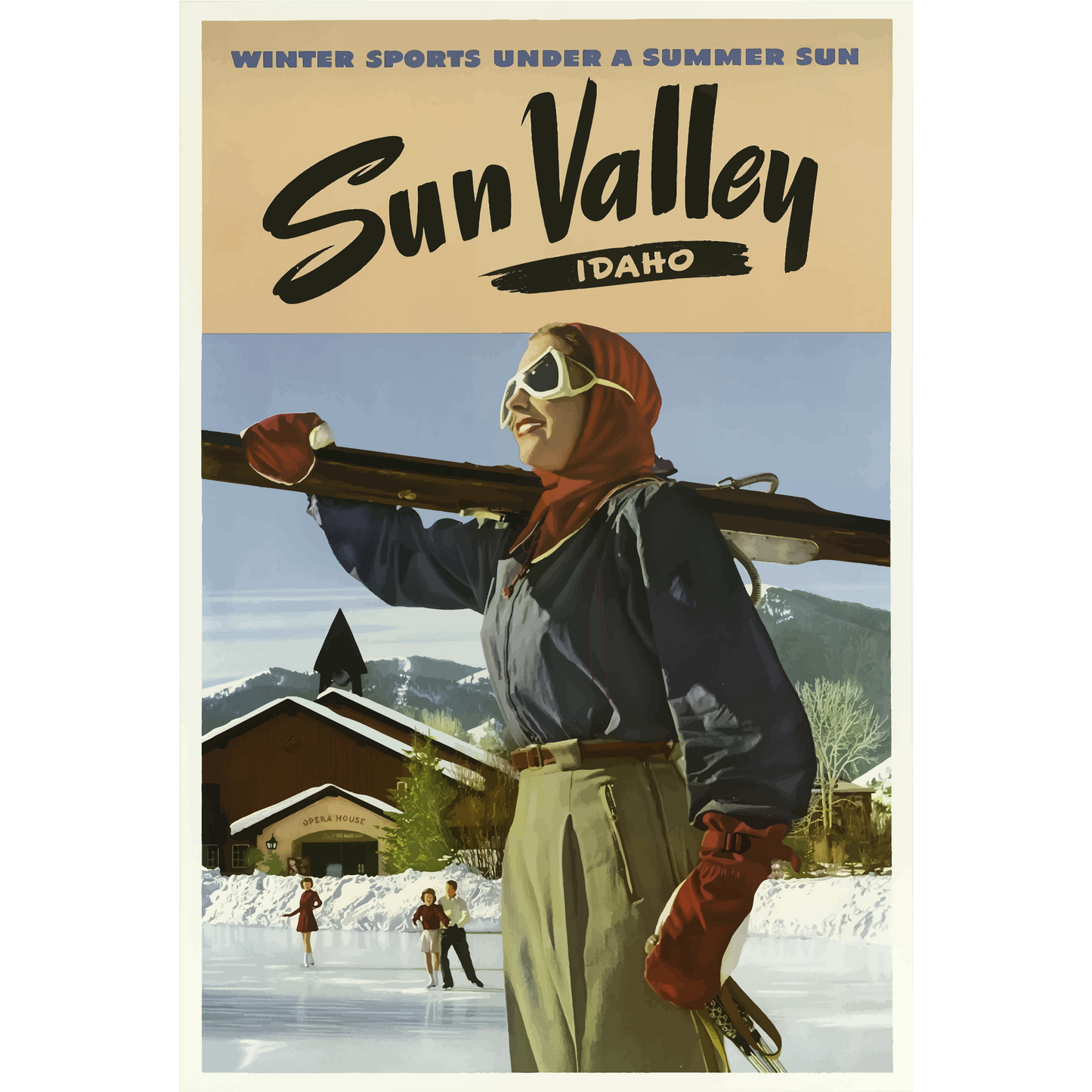 Vintage Travel Poster Sun Valley Idaho