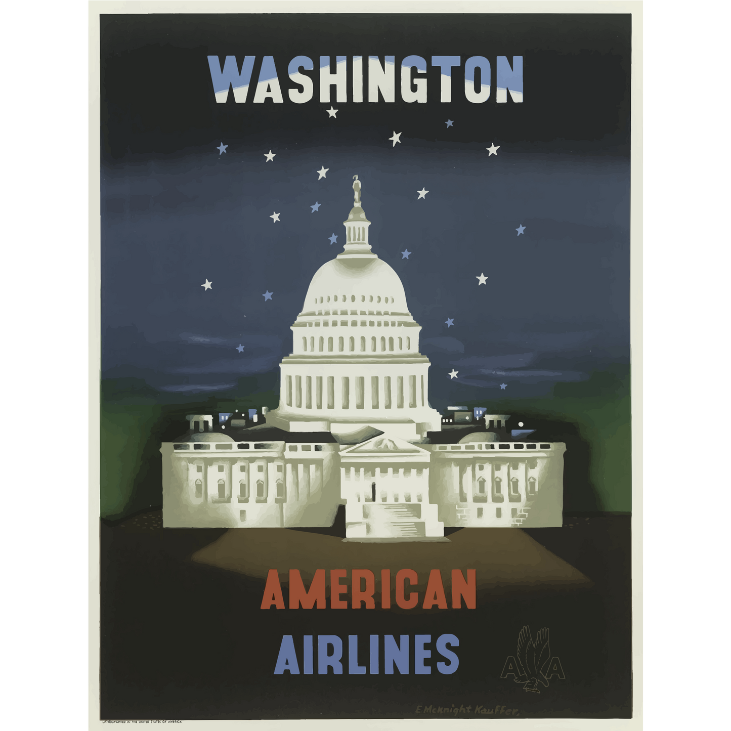 Vintage Travel Poster Washington DC