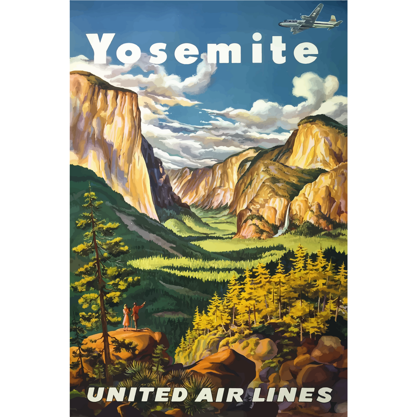 Vintage Travel Poster Yosemite National Park