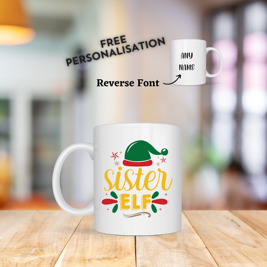 Sister Elf Christmas Mug