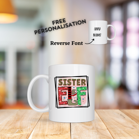 Sister Elf Christmas Mug