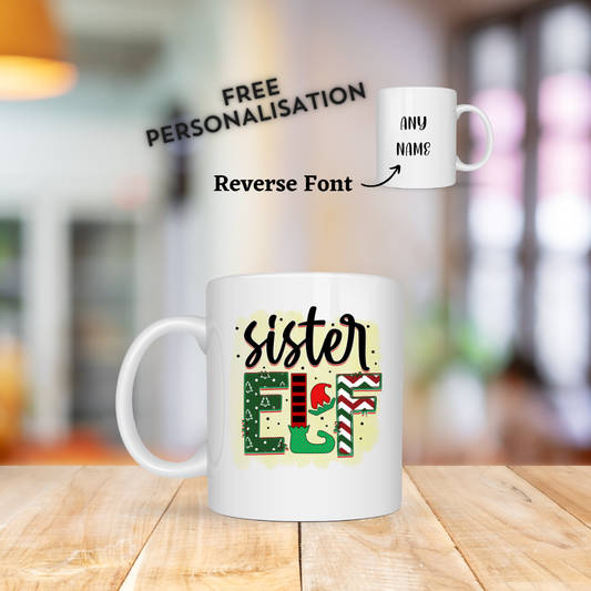 Sister Elf Christmas Mug