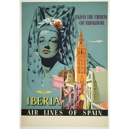 Vintage Travel Poster Andalusia Spain
