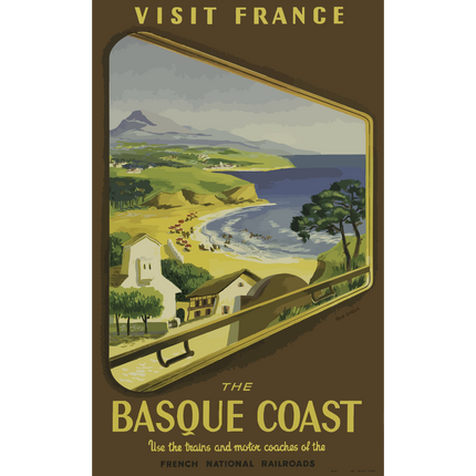 Vintage Travel Poster Basque Coast France