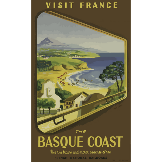 Vintage Travel Poster Basque Coast France