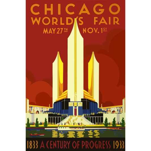 Vintage Travel Poster Chicago Worlds Fair 1933
