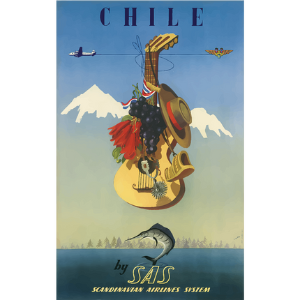 Vintage Travel Poster Chile