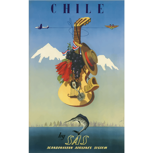 Vintage Travel Poster Chile