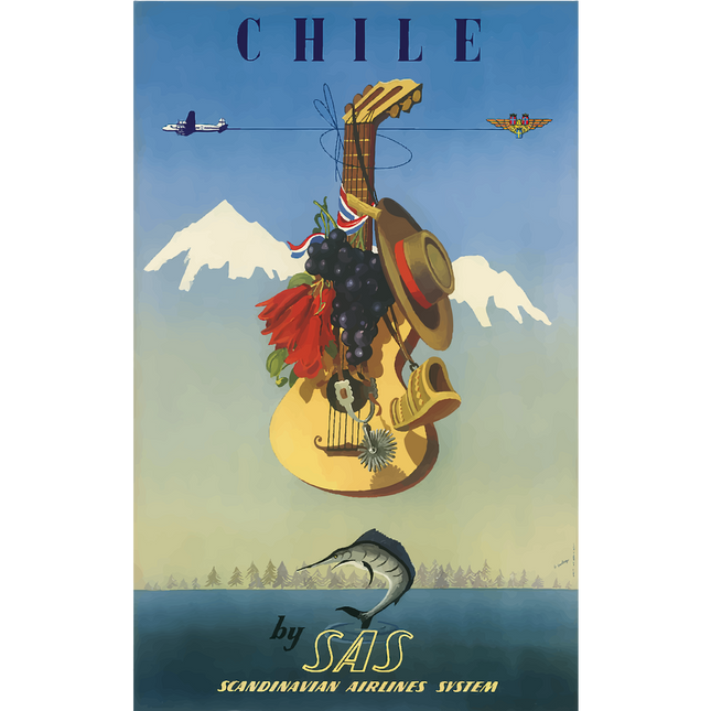 Vintage Travel Poster Chile
