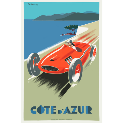 Vintage Travel Poster Cote DAzure French Riviera