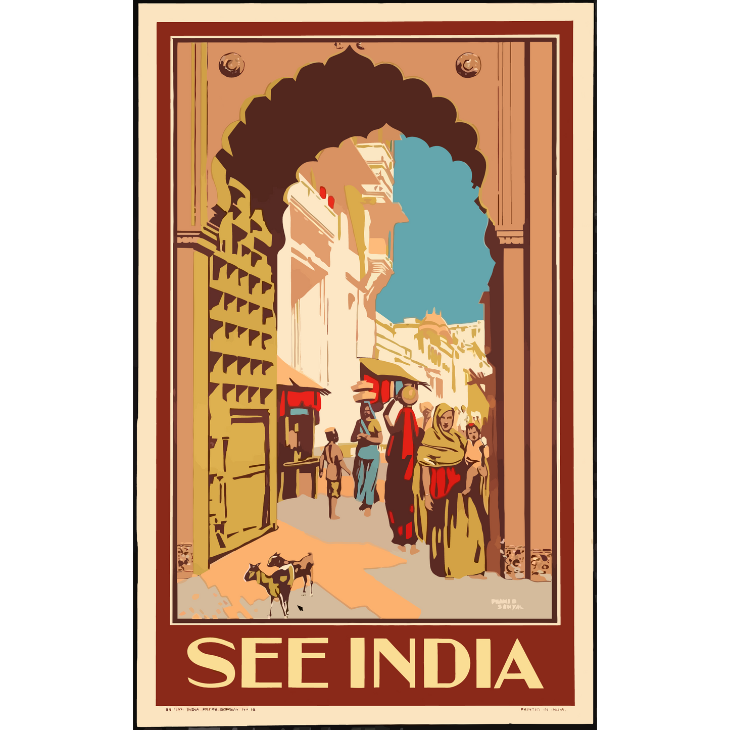 Vintage Travel Poster India