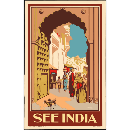 Vintage Travel Poster India