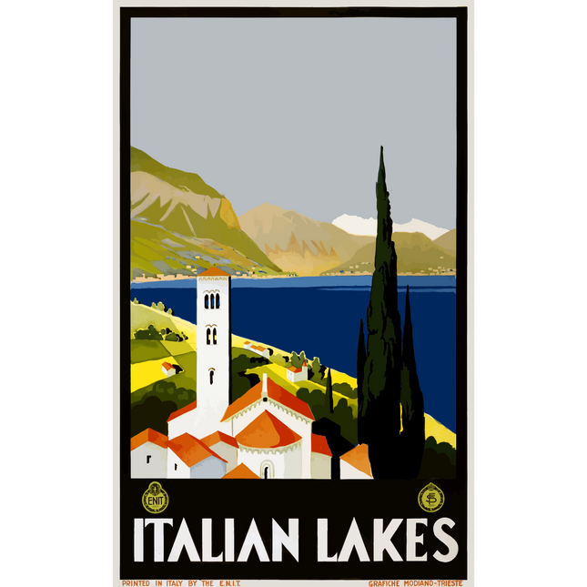 Vintage Travel Poster Italian Lakes