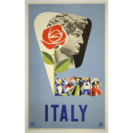 Vintage Travel Poster Italy V2