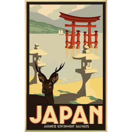 Vintage Travel Poster Japan V2