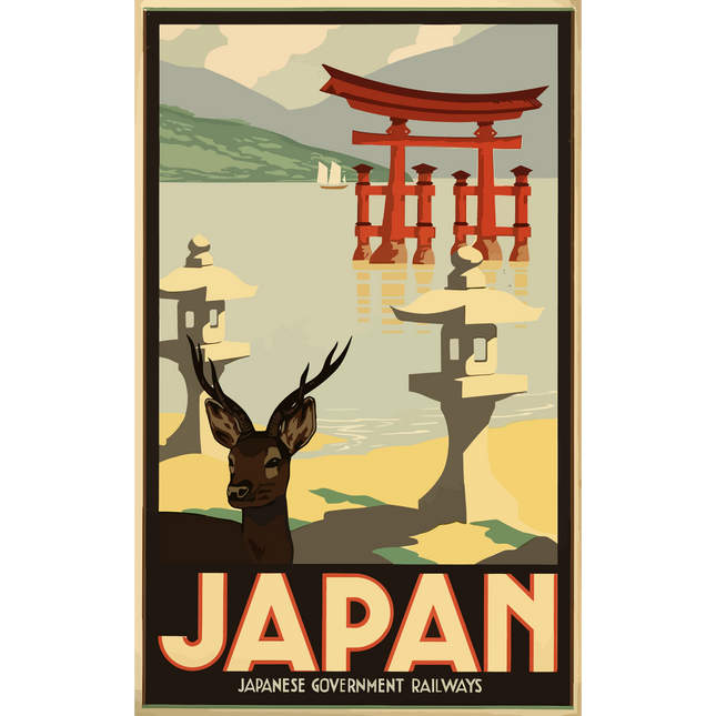 Vintage Travel Poster Japan V2