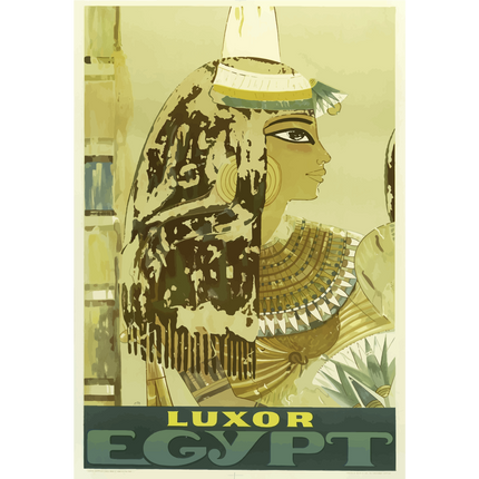 Vintage Travel Poster Luxor Egypt