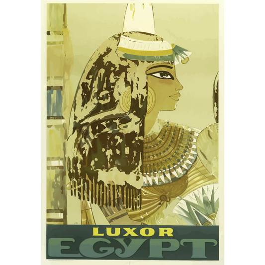 Vintage Travel Poster Luxor Egypt
