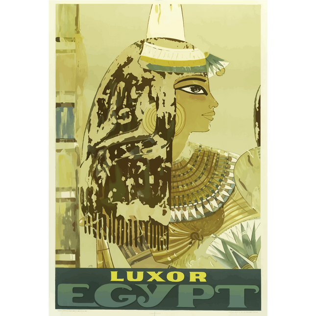 Vintage Travel Poster Luxor Egypt