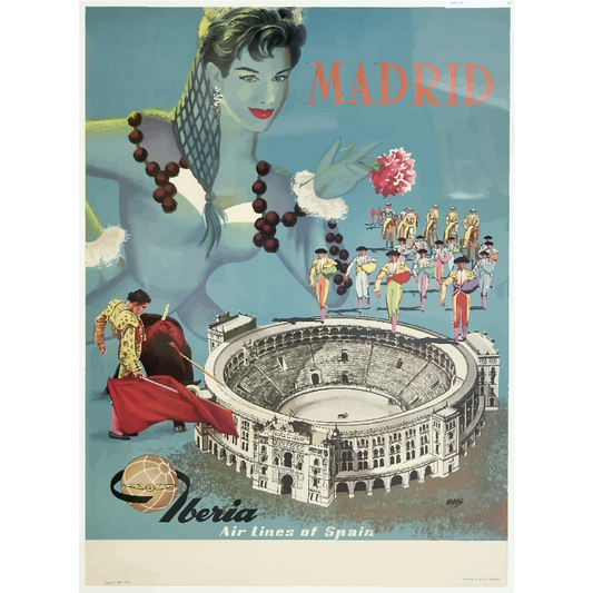 Vintage Travel Poster Madrid