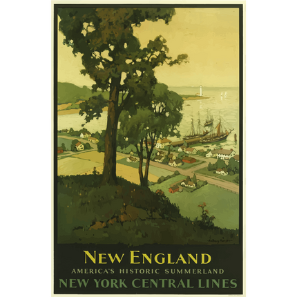 Vintage Travel Poster New England USA