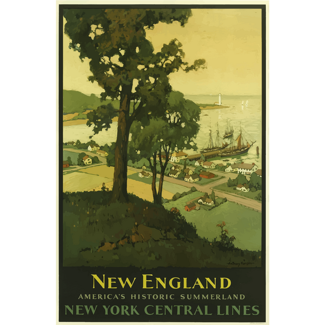 Vintage Travel Poster New England USA