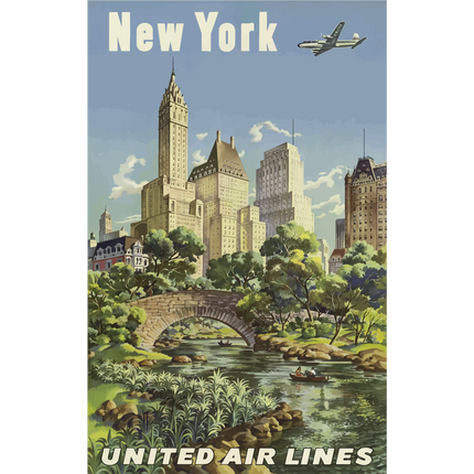 Vintage Travel Poster New York V2