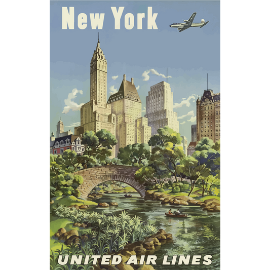 Vintage Travel Poster New York V2