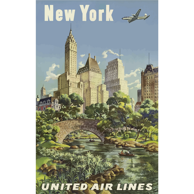 Vintage Travel Poster New York V2