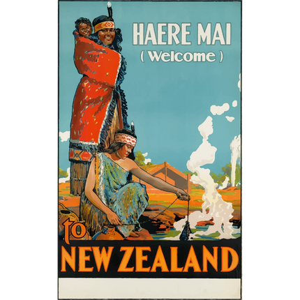 Vintage Travel Poster New Zealand