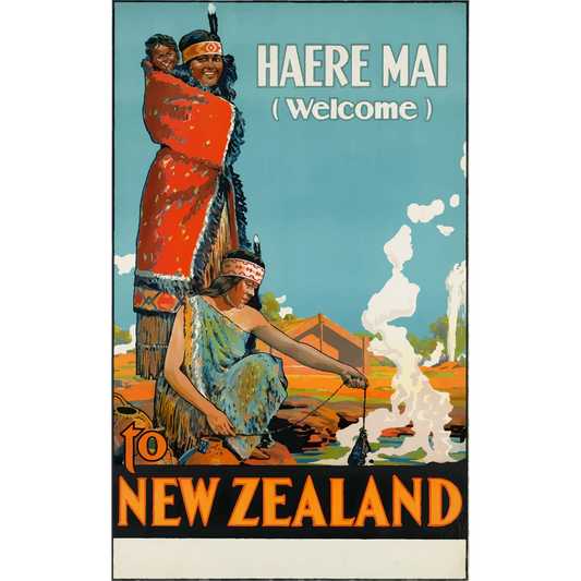 Vintage Travel Poster New Zealand