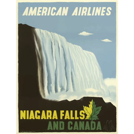 Vintage Travel Poster Niagra Falls And Canada