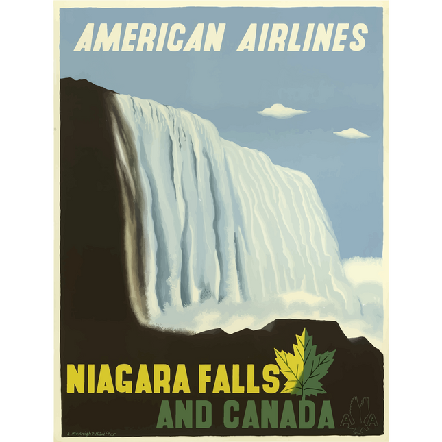 Vintage Travel Poster Niagra Falls And Canada