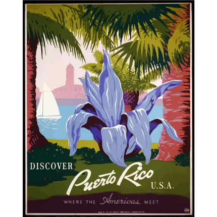Vintage Travel Poster Puerto Rico
