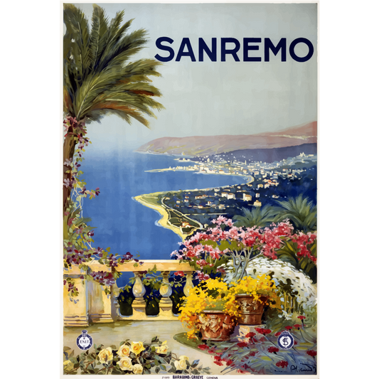 Vintage Travel Poster Sanremo