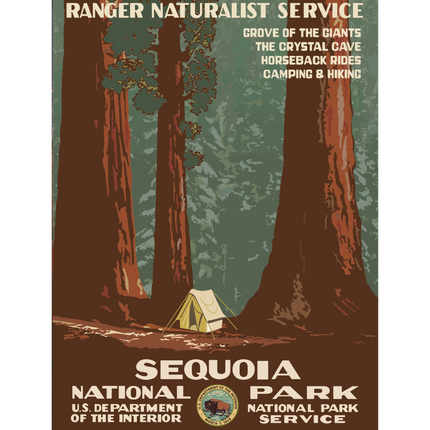 Vintage Travel Poster Sequoia National Park
