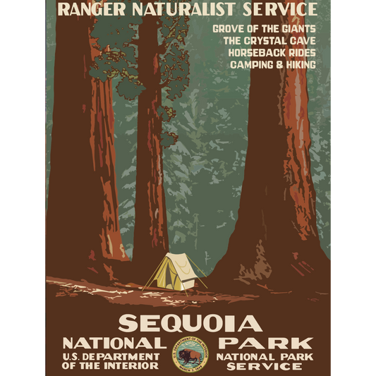 Vintage Travel Poster Sequoia National Park